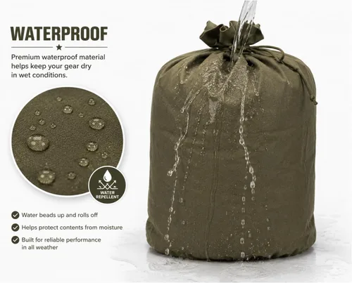 Vista 2 de Emitido anteriormente US GI OD Green Rubber Laundry Clothing Bag