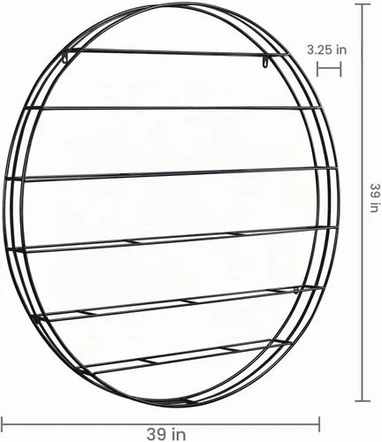 Vista 6 de MyGift Botellero redondo de metal negro moderno para 12 botellas, estante de almacenamiento horizontal de 6 niveles para cocina, sala de estar