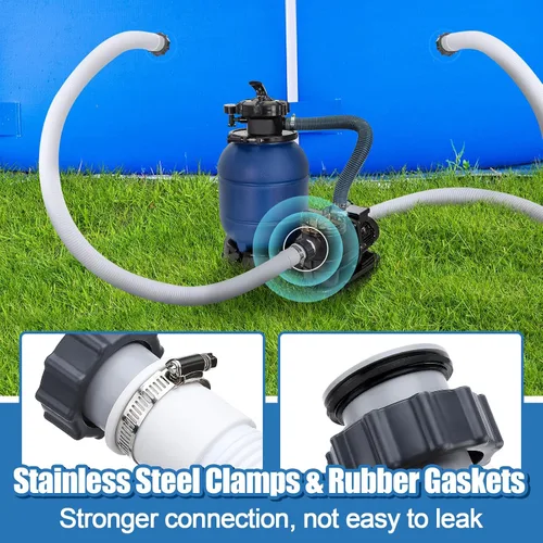 Vista 6 de PAMASE Adaptador de manguera de piscina A - Conector de conversión para mangueras de 1.5 y 1.25 pulgadas con juntas de abrazadera, piezas