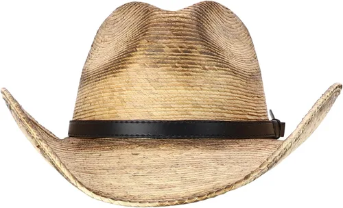 Vista 2 de Trendy Apparel Shop Sombrero de sol vaquero de ala ancha con diseño de trenza UPF 50+ Oscuro 2