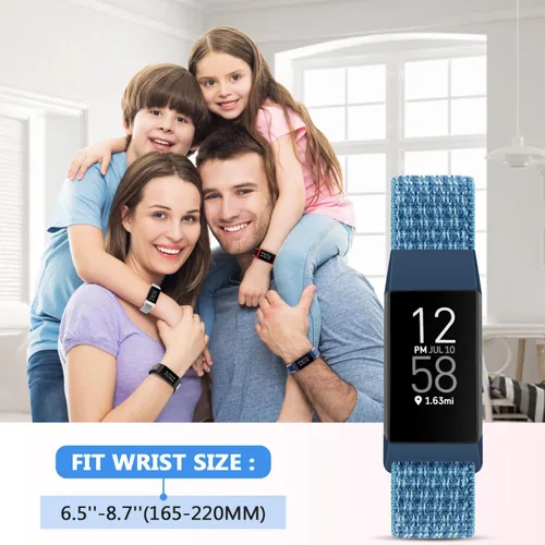 Vista 4 de Correas de reloj de nailon compatibles con Fitbit Charge 4/Charge 3/SE, pulsera de repuesto transpirable suave para deporte, correa con banda