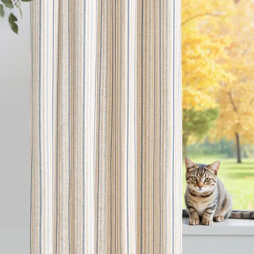 Vista 49 de jinchan Linen Blackout Curtains Back Tab 96 Inch 2 Panels Striped Blue Blue Stripe Lined