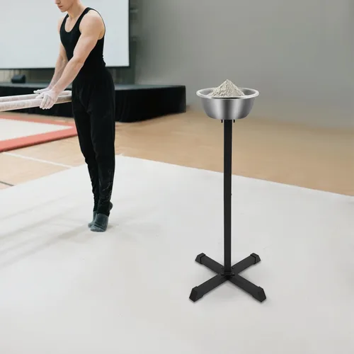 Vista 6 de Soporte de tiza portátil para gimnasio, 21.6 x 21.6 x 42.3 pulgadas, soporte independiente con tazón, para profesores de educación física, atleta