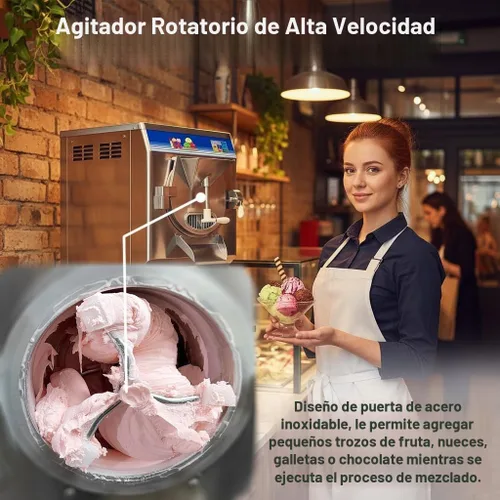 Vista 5 de Máquina de helado duro comercial de gelato de puerta SSS 9-11 galón/H