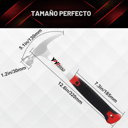 Vista 2 de Martillo de garra forjado en una sola pieza - 16OZ