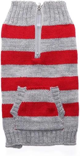 Vista 35 de Suéter de dos patas de algodón acanalado para Halloween, cuello alto a rayas alces estampado de Navidad para Teddy, Chihuahua, Shih Tzu, Yorkshire