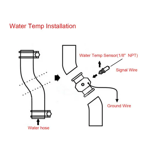 Vista 7 de Sensor de temperatura del refrigerante, adaptador de manguera de refrigerante de construcción duradera de aluminio, ajuste universal de 1.024-1.575