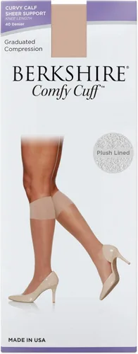 Vista 2 de Berkshire Calcetines cómodos con curvas para mujer, talla grande, color nude, Desnudo