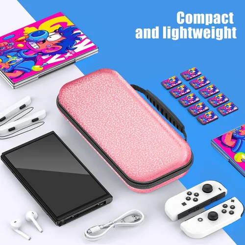 Vista 5 de homicozy Carrying Case for Nintendo Switch and Switch OLED Console,Hard Travel Case Shell Pouch for Nintendo Switch Console & Accessories,Protective
