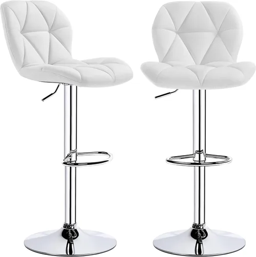 Vista 11 de Topeakmart 2 taburetes de bar de cuero PU 360° giratorio bar mostrador silla con respaldo Home Kitchen Bar Taburetes Negro