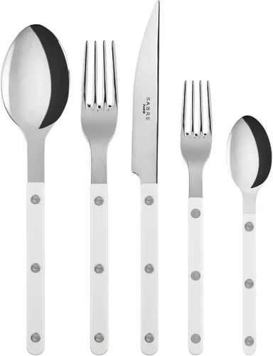 Vista 14 de SABRE PARIS - Juego de cubiertos de 5 piezas - Colección Bistrot - Cuchillo, tenedor, cuchara de sopa, cucharadita y tenedor de postre - Acero