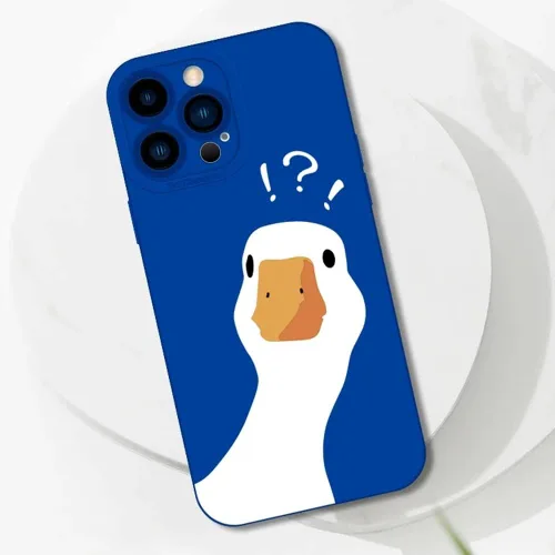 Vista 2 de Casechics Funda compatible con iPhone, bonita funda mate de silicona con diseño de pato Doubt Dud, protección para el lente de la cámara, suave a