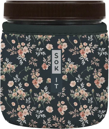 Vista 201 de Sok It IceCreamSok - Funda de neopreno aislada (flores abstractas, pintas de helado cónicas)