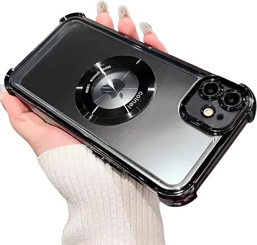 Vista 17 de Funda magnética transparente para iPhone 11, funda de lujo con cuatro esquinas brillantes, protección a prueba de golpes de grado militar