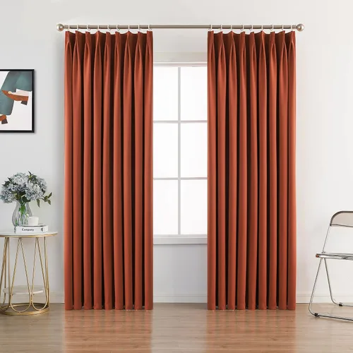Vista 15 de MUMFAS - Cortina de Pliegue con Enganche, Crema Beige, 52" de ancho x 63" de largo, 50% Opaca, Aislamiento Térmico, Cortina de Puerta de Patio