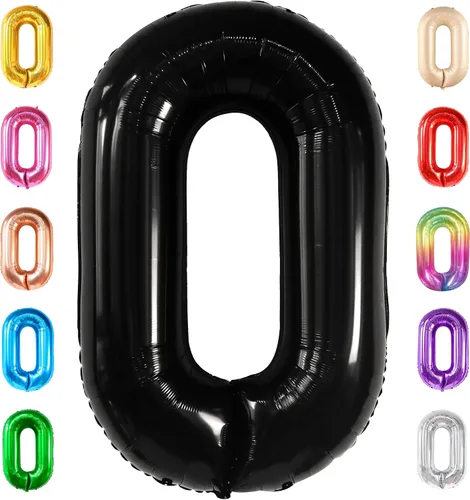 Vista 89 de KatchOn Globo negro del número 1 de 40 pulgadas, globo de feliz cumpleaños Large Mylar Number One Balloon for 1st Birthday Decorations, Foil