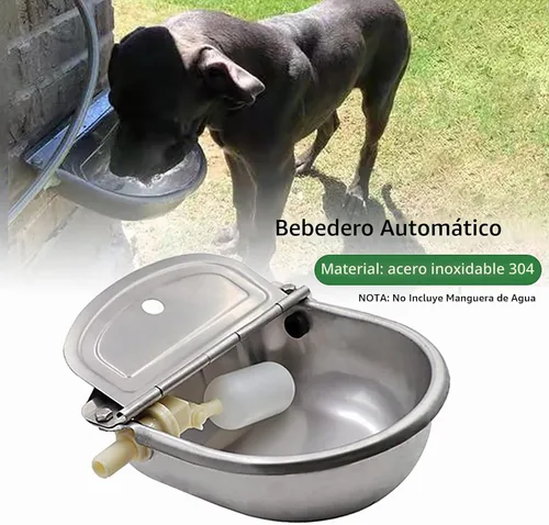 Vista 7 de Cuenco automático de agua potable de vaca, acero inoxidable 304 para caballos, cabra, cerdo, perro, con válvula de flotador de 1/2