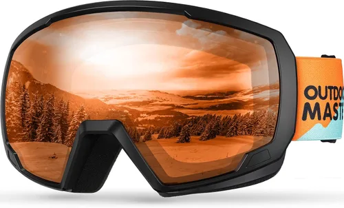 Vista 10 de OutdoorMaster - Lentes de esquí para niños, lentes de snowboard para niños, con protección UV, 100 % esférica, para niños y niñas