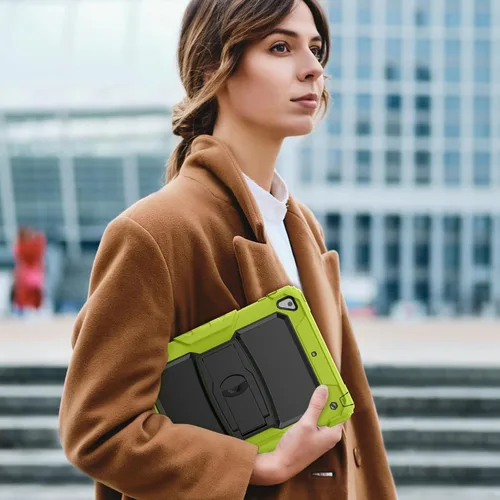Vista 8 de HXCASEAC Funda a prueba de golpes para iPad de 6ª/5ª generación, Air 2 / Pro de 9.7 pulgadas con protector de pantalla, soporte integrado, duradera