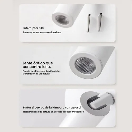 Vista 4 de Moderna lámpara de pared de montaje en pared enfocada para cama de lectura con interruptor, aplique de pared LED, luces de cabecero giratorias, foco