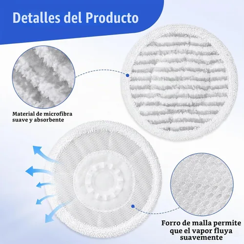 Vista 3 de Paquete de 12 almohadillas para mopa de vapor compatibles con Shark