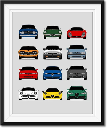 Vista 17 de Custom Car Posters Póster hecho a mano compatible con Mercedes-Benz Impresión de Evolución Arte de Pared Decoración Mejor de las Generaciones