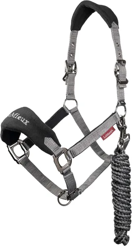 Vista 3 de LeMieux Vogue - Cuello para la cabeza de forro polar, cuello halter y cuerda de plomo, acolchado extra, ajustable en el bordillo y correa