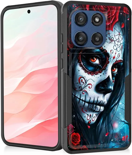 Vista 153 de Funda para Moto G Play 4G 2024, resistente de doble capa híbrida de policarbonato duro, goma suave, a prueba de golpes, funda protectora resistente