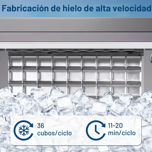 Vista 3 de Erivess - Máquina comercial para hacer hielo, 100 libras/24 horas