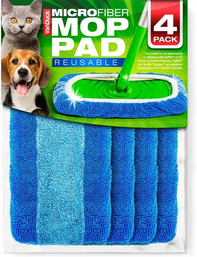 Vista 13 de VanDuck Almohadillas reutilizables para fregona resistentes para mascotas compatibles con Swiffer Sweeper (paquete de 2) – Almohadillas de Azul