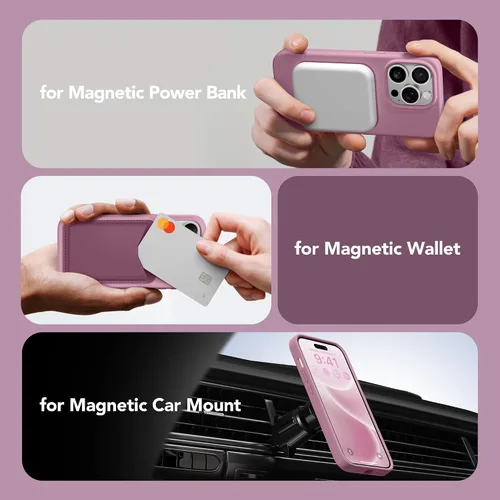 Vista 3 de GONEZ Funda de silicona para iPhone 14 Pro Max, compatible con MagSafe, con protector de pantalla + protector de lente de cámara, silicona líquida a