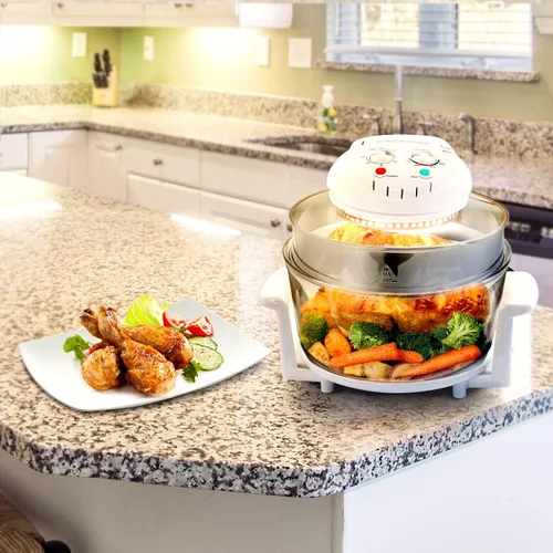 Vista 6 de Freidora de aire para horno halógeno multiusos Megachef en color blanco