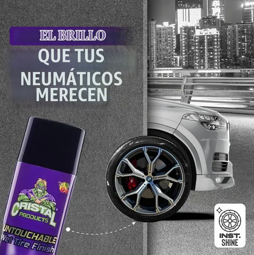 Vista 7 de Spray de brillo de neumáticos intocable, acabado húmedo de larga duración para un brillo profundo y protección, brillo de neumáticos impermeable 3PK
