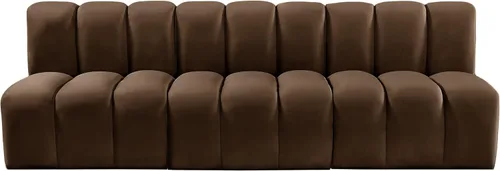 Vista 7 de Meridian Furniture Arco Marrón Terciopelo Modular Seccional