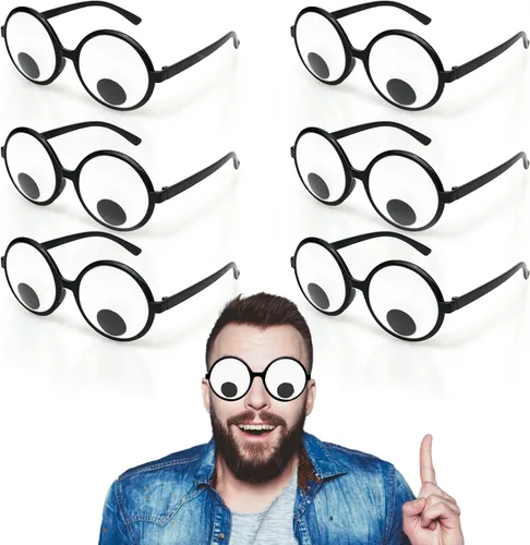 Vista 8 de HOHAJIU Googly Eyes, divertido juguete de bromas de anteojos, novedosos anteojos gigantes que sacuden, accesorios de disfraz divertidos para fiesta