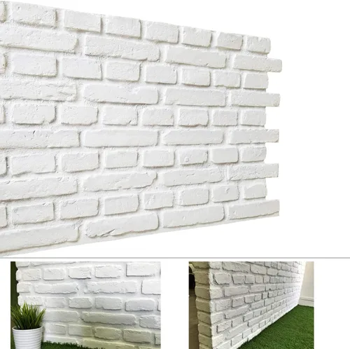 Vista 6 de Faix Paneles de pared de ladrillo, paneles de pared 3D FRP en estilo rústico para dormitorio, comedor, restaurante, cafetería, bar, diseño duro