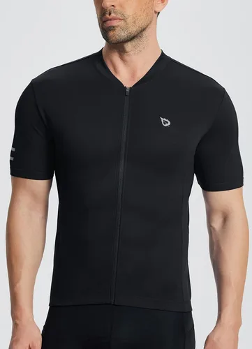 Vista 2 de BALEAF Camiseta de ciclismo para hombre, manga corta, camisetas de ciclismo de bicicleta, camiseta con cremallera completa, 3+1 bolsillos, UPF50+