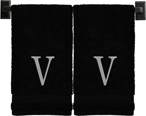 Vista 104 de Toallas de mano con monograma para baño Juego de 2 Toallas turcas genuinas Elige toalla e hilo A - Z Toallas con monograma con fuente