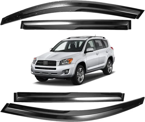 Vista 21 de Viseras para ventanas para Mazda 3 Sedán 4 puertas 2004 2005 2006 2007 2008 2009 estilo JDM Mugen, deflector de viento, protector solar y de lluvia