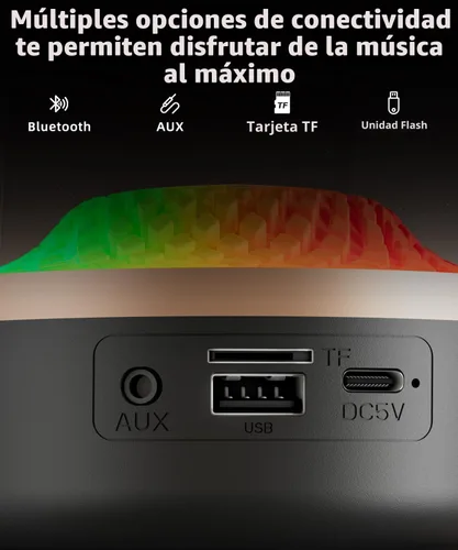Vista 8 de Altavoz Bluetooth con sonido HD y luces, inalámbrico portátil, batería de larga duración, emparejamiento TWS, para el hogar, fiesta, al aire libre