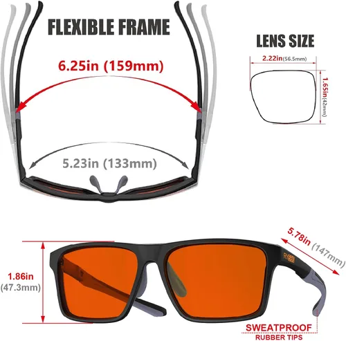 Vista 5 de Gafas de sueño HD P1AS 99.9% con bloqueo de luz azul para juegos que reducen la fatiga ocular y el deslumbramiento, definición de alto contraste
