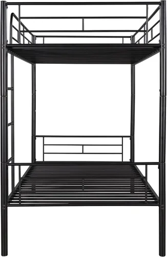 Vista 8 de Harper & Bright Designs Litera de metal individual sobre individual con escalera extraíble, marco de cama resistente con rieles de protección