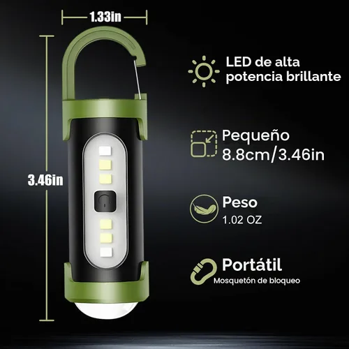 Vista 6 de Paquete de 5 linternas recargables de llavero, mini linternas EDC de alto lumen con 4 modos de luz, mini llavero LED linterna USB para camping
