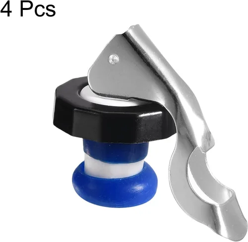 Vista 3 de uxcell Tapones de vino, 4 tapones manuales de expansión de 0.630 in/0.63 pulgadas, tapón de silicona para botella de vino, tapón de sellado