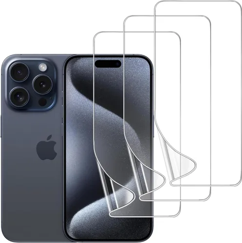 Vista 19 de Paquete de 3 protectores de pantalla de TPU para iPhone 13/13 Pro de 6.1 pulgadas, película de hidrogel transparente HD transparente suave