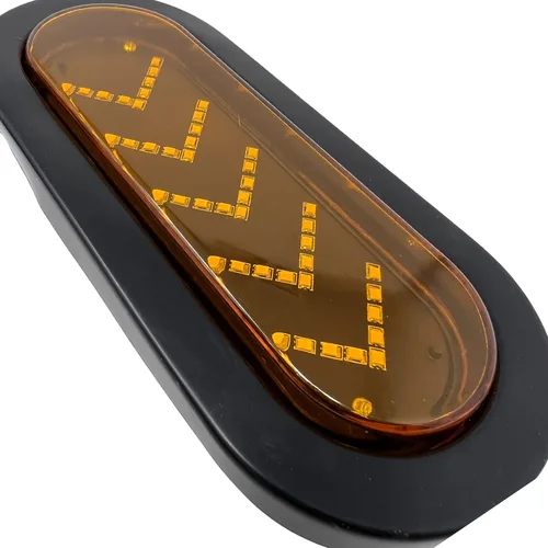 Vista 3 de Luz trasera de remolque de 6 pulgadas, color ámbar, 45 LED, secuencial, con flecha secuencial, para remolque, luces indicadoras de señal ovalada