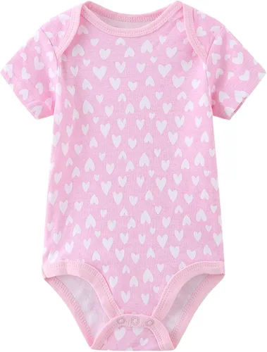 Vista 2 de MAMIMAKA Baby Bodysuit Short Sleeve One-Piece Newborn Baby Clothes for Baby Boy and Girls