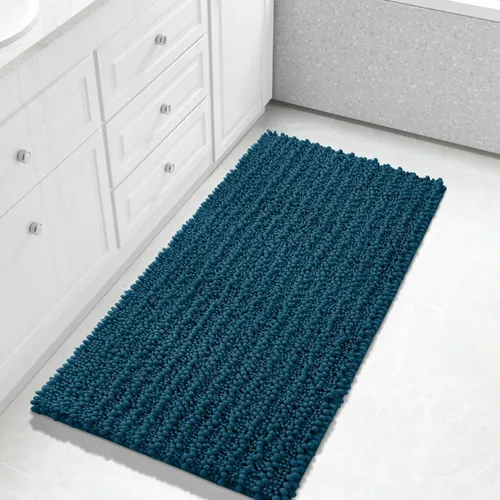 Vista 23 de Yimobra Alfombras de Baño Antideslizantes Lavables - Alfombra de Baño de Chenilla Ultra Suave Absorbente, Alfombra Peluda de Secado Rápido para Negro