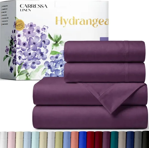 Vista 19 de Carressa Linen - Juego de sábanas 100% algodón de 600 hilos