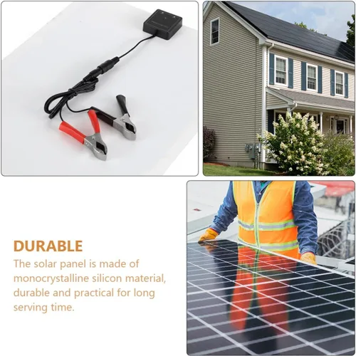 Vista 8 de SEWACC Dual USB Port Portable Solar Panel for Outdoor Use Rv Solar Panel Kit for Car Camper Boat Yacht with High Wind Resistance and Flexible Design